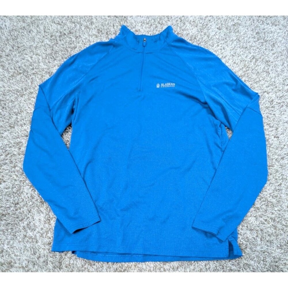 Alaskan Hardgear Pullover Men's Medium Blue 1/4 Zip Tech Performance Duluth
